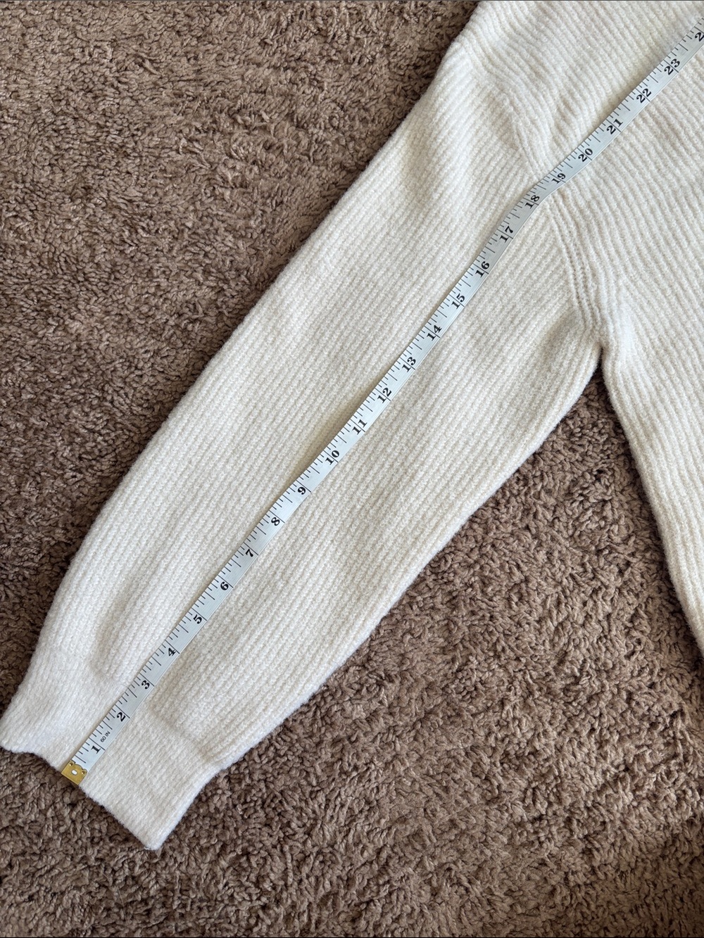 AE Cozy Cream Oversized Button-Front V-Neck Sweater Cardigan - Picture 13 of 16